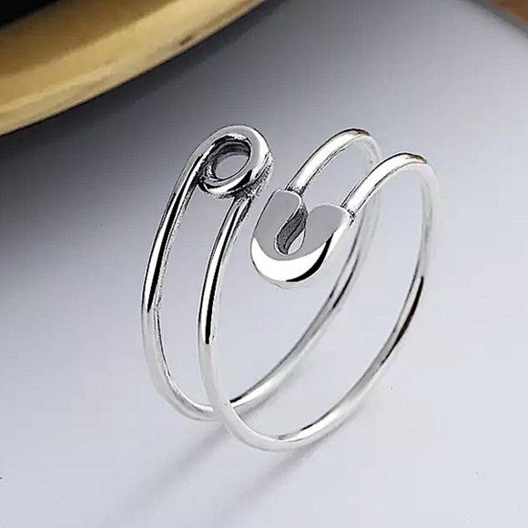 Sterling Silver Safety Pin Rings - Picture 2 of 4